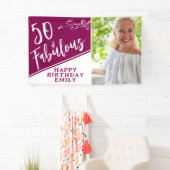 50歳の誕生日スクリプト写真マゼンタ 50歳の誕生日 横断幕 (インサイチュ)