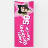 50歳の誕生日スターカスタムフォトバナー 横断幕 (縦)