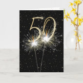 50歳の誕生日スパークラー カード (黄色い花)