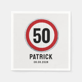 50歳の誕生日スピードリミットサイン スタンダードカクテルナプキン