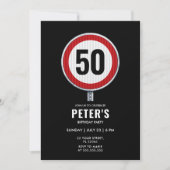50歳の誕生日スピードリミット看板 - どんな年齢でも 招待状 (正面)