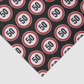 50歳の誕生日スピード制限標識 - 何歳でもOK 薄葉紙 (詳細)
