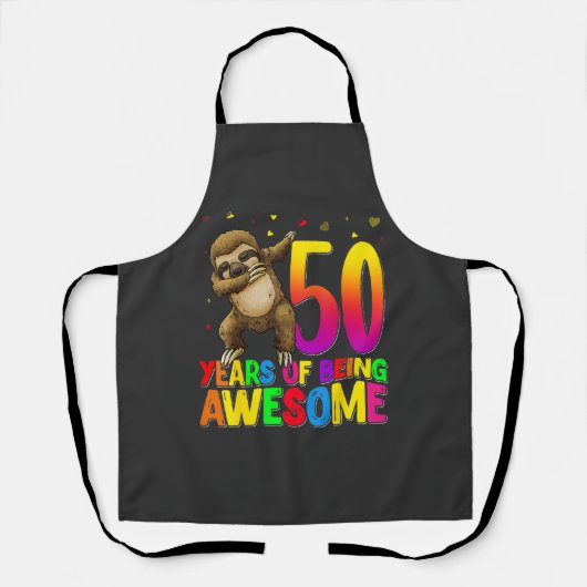 50歳の誕生日スロースダビング50歳の誕生日 エプロン (正面)