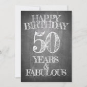 50歳の誕生日チョークボードスタイルのご挨拶 招待状 (正面)