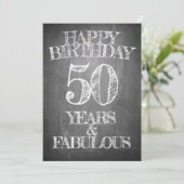 50歳の誕生日チョークボードスタイルのご挨拶 招待状 (スタンド正面)