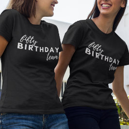 50歳の誕生日チーム タイポグラフィ モダン オーダーメイド 誕生日 トライブレンドＴシャツ