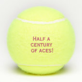 50歳の誕生日テニスボールピンク50年ギフト テニスボール (裏面)