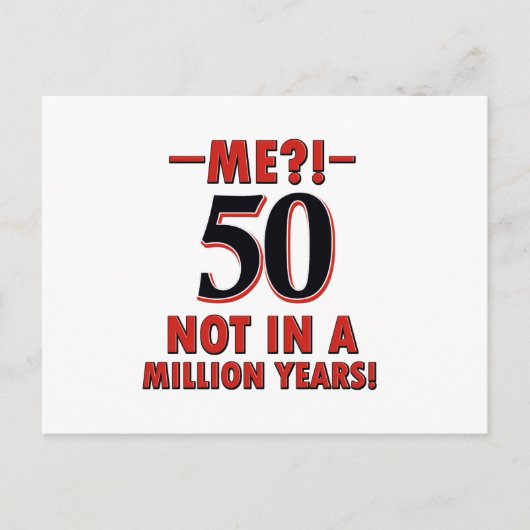 50歳の誕生日デザイン ポストカード (正面)