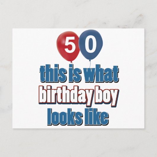 50歳の誕生日デザイン ポストカード (正面)