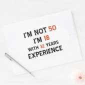 50歳の誕生日デザイン 楕円形シール (封筒)