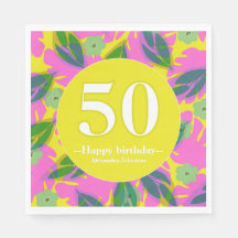 50歳の誕生日トロピカルイエローカラフル