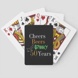 50歳の誕生日ハロウィンパーティー乾杯ビール トランプ