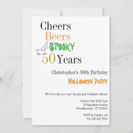 50歳の誕生日ハロウィーン・チアーズ スプーキー・パーティー 招待状