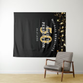 50歳の誕生日バックドロップ 完璧な老成 黒 タペストリー (インサイチュ(横))