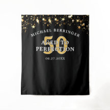 50歳の誕生日バックドロップ 完璧な老成 黒