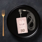 50歳の誕生日バラ金ゴールドグリッターはピンクのガラスを乾燥 バッジ