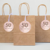 50歳の誕生日バラ金ゴールドピンク ラウンドシール