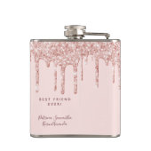 50歳の誕生日バラ金ゴールド赤面友だち フラスク (裏面)