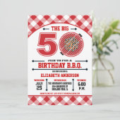 50歳の誕生日バーベキュー招待状 招待状 (スタンド正面)