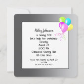 50歳の誕生日パンダベアのハルアフープ 招待状 (裏面)