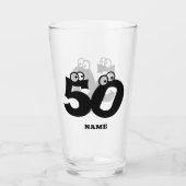 50歳の誕生日パーソナライズされたアイボールシュタイン タンブラーグラス (裏面)