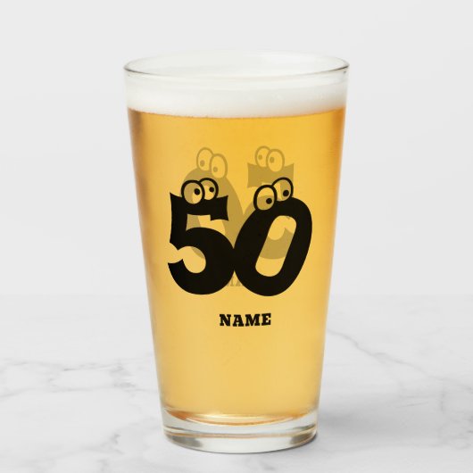 50歳の誕生日パーソナライズされたアイボールシュタイン タンブラーグラス (ドリンク正面)