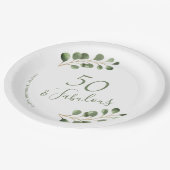 50歳の誕生日パーソナライズされた名 ペーパープレート (アングル)