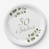 50歳の誕生日パーソナライズされた名 ペーパープレート (正面)