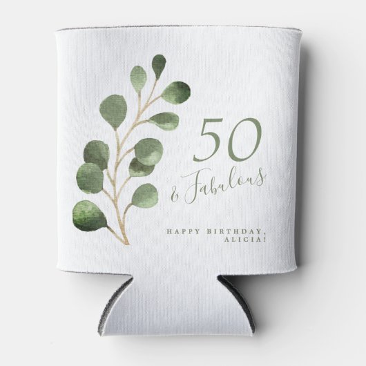 50歳の誕生日パーソナライズされた名 缶クーラー (正面)