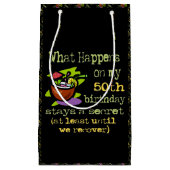 50歳の誕生日パーティギフト。私の50日に何が起こるか スモールペーパーバッグ (正面)