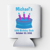 50歳の誕生日パーティーがブルーケーキカッコいいをお願い 缶クーラー (裏面)