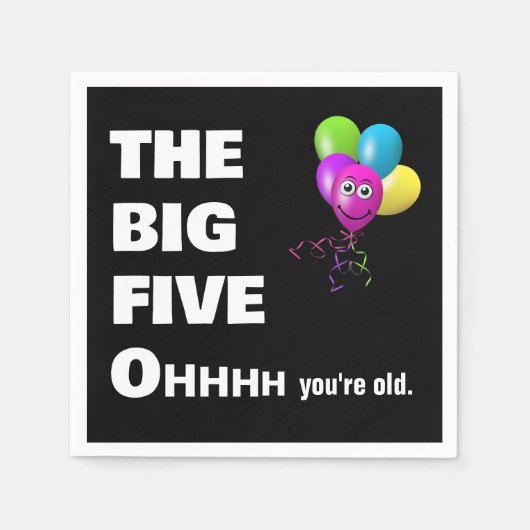 50歳の誕生日パーティーが古いユーモアを スタンダードカクテルナプキン (正面)