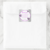 50歳の誕生日パーティーが紫と銀に スクエアシール (バッグ)