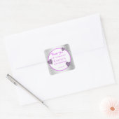 50歳の誕生日パーティーが紫と銀に スクエアシール (封筒)