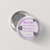 50歳の誕生日パーティーが紫と銀に 缶バッジ (正面&裏面)