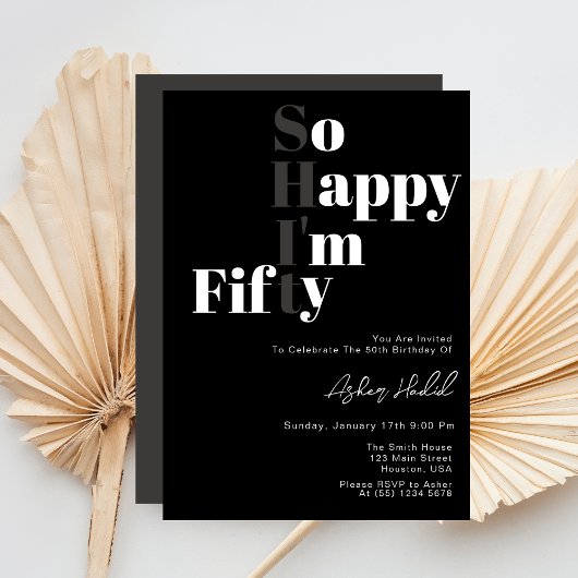 50歳の誕生日パーティーだから嬉しい 招待状
