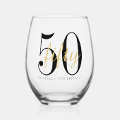 50歳の誕生日パーティーのお祝いをミニマルに ステムなしワイングラス (正面)