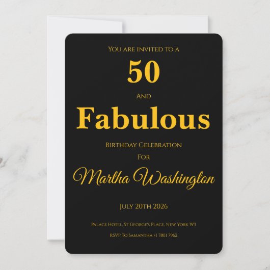 50歳の誕生日パーティーのご招待 サンキューカード (正面)