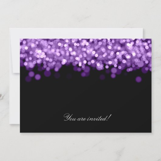 50歳の誕生日パーティーのグラムパープルライト 招待状 (裏面)