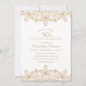 50歳の誕生日パーティーのゴユニークールデンレース 招待状 (正面)