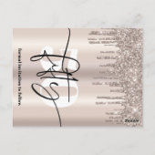 50歳の誕生日パーティーのスパークリーなグリッターをセーブ・ザ・デート ポストカード (裏面)