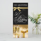 50歳の誕生日パーティーのパーソナライズされた招待状 招待状 (スタンド正面)