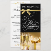 50歳の誕生日パーティーのパーソナライズされた招待状 招待状 (正面/裏面)