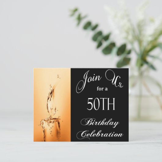 50歳の誕生日パーティーのパーソナライズされた招待状 招待状 (スタンド正面)