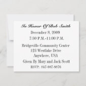 50歳の誕生日パーティーのパーソナライズされた招待状 招待状 (裏面)