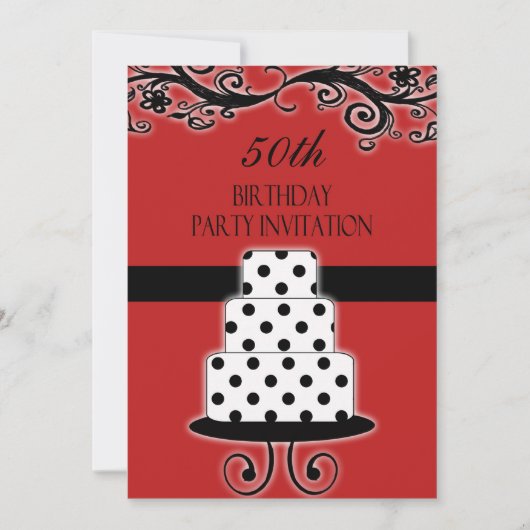 50歳の誕生日パーティーのパーソナライズされた招待状 招待状 (正面)