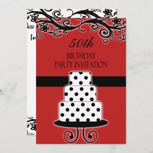 50歳の誕生日パーティーのパーソナライズされた招待状 招待状 (正面/裏面)