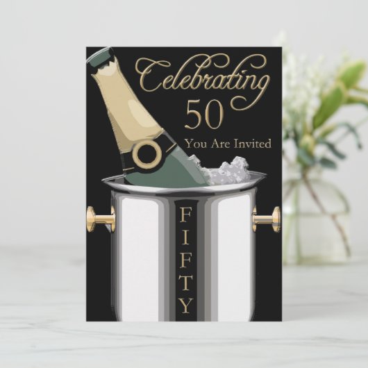 50歳の誕生日パーティーのパーソナライズされた招待状 招待状 (スタンド正面)