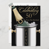 50歳の誕生日パーティーのパーソナライズされた招待状 招待状 (正面/裏面)