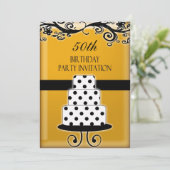 50歳の誕生日パーティーのパーソナライズされた招待状 招待状 (スタンド正面)